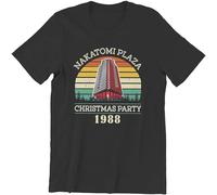 ZUAXUG Die Hard Movie Christmas Party 1988 Bruce Willis Man Tshirt Retro Vintage Nakatomi Plaza Individuality T Shirt Streetwear Black
