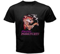 ZUAXUG Faster Pussycat Metal Cat Logo Men's White Black T-Shirt