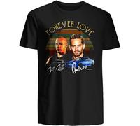ZUAXUG Forever Love Dominic Toretto and Brian Oconner T-Shirt Fast and Furious Shirt Black
