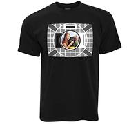 ZUAXUG Mens TV Test Card T Shirt Retro British TV Culture Television Tee1 Black