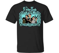 ZUAXUG Merkia The Belcher Family Bob's Burgers Bob Addams Family Gothic Cartoon Black T-Shirt