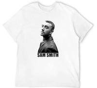ZUAXUG Sam Smith T-Shirt English Singer-Songwriter Samuel Frederick Print White Mens