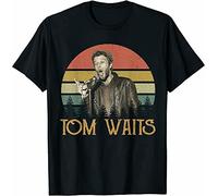 ZUAXUG Thank You for The Memories Vintage Tom Art Waits Legends Black T-Shirt Black