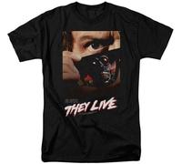 ZUAXUG They Live t-Shirt Retro 80s Sci-Fi Movie Poster Roddy Piper Graphic tee Black