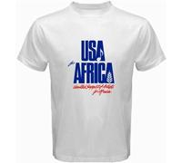 ZUAXUG We are The World Anniversary USA for Africa United Artists White T-Shirt White