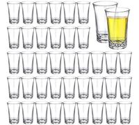Zubebe 150 Pcs 1.2oz Acrylic Shot Glasses Set with Heavy Base Plastic Clear Round Small Shot Glasses, Bulk for Party Cocktail Vodka Espressos Liqueurs Tequila and Desserts