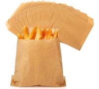 Zubebe 400 Packs French Fry Bags White Grease Resistant Paper for French Fry Disposable Hash Brown Fries Bag Bakery Cookies Candy Snacks (4.7 x 4.5 Inch)