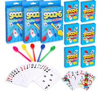 Zubebe 6 Sets Spoons Game Playing Cards Giant Spoons Classic Card Games Fun Standard Playing Poker Decks Multi Player for Adults, Family Night, Travel, Large Gatherings