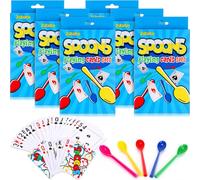 Zubebe 6 Sets Spoons Game Playing Cards Giant Spoons Classic Card Games Fun Standard Playing Poker Decks for Multiplayer Family Night Travel Large Group Activities Team Building Activities