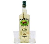 Zubrowka - Shot Glasses & Bison Grass Polish - Vodka 70cl 37.5% ABV