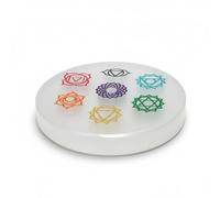 ZUBY CRYSTALS Selenite Charging Plate Engraved Shri Yantra for Crystal Cleansing Re-Energy Work, Meditation and Pooja - Sri Yantra (Seven Chakra)