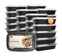 ZubyShax Meal Prep Containers Reusable, 25 Pack Single Compartment BPA Free Batch Cooking Containers for Freezer, Microwavable and Dishwasher Safe- Stackable Lunch Boxes (800ml/28oz)