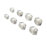 ZUC 12mm 16mm 19mm 22mm 25mm Ultra-short Style Microtravel Stainless Steel Push Button Switch Self-reset/Momentary Normal Open(4Pcs,Flat head)