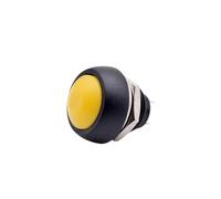 ZUC 5/10pcs PBS 33A 33B Plastic Round Momentary Latching Electric Push Button Switch 12mm Self Reset Locking Pushbutton Red Green(Yellow Momentary,5pcs)