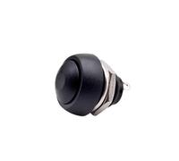 ZUC 5/10pcs PBS 33A 33B Plastic Round Momentary Latching Electric Push Button Switch 12mm Self Reset Locking Pushbutton Red Green(Black Momentary,10pcs)