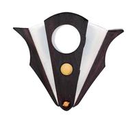 ZUC Cigar Cutter Artistic Geometric Patterns Gold Accented Metal Body Manual Handheld Preparation Tool Portable Pocket Accessory(B)