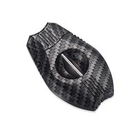 ZUC Cigar Cutter Carbon Fiber Textured Stainless Steel Scissors Double Blade Cuban V Shaped Manual Handheld Pocket Accessory Tool(B)