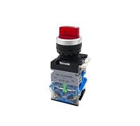ZUC LA38 2NO Rotary illuminated 22mm push button switch 2 position 3 position Maintained selector light switches with lamp(Red 2NO,AC 220V)
