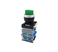 ZUC LA38 2NO Rotary illuminated 22mm push button switch 2 position 3 position Maintained selector light switches with lamp(Green 2NO,AC 220V)