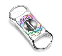 ZUC Professional Cigar Cutter, Stainless Steel Open-Frame Guillotine, Ultra-Slim Dual-Loop Handheld Clipper, Decorative Filigree and Patterned Metal Accessory(C)