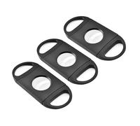 ZUC Stylish and Minimalist Cigar Cutter, Portable Stainless Steel Round Cigar Scissors.(BLACK-3PCS)