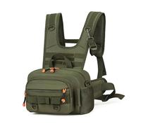 ZUC Tactical Chest Bag Molle Vest Front Pouch Outdoor Hiking Climbing Fishing Lure Travel Recon Kit Bag Camping Backpack for Men 28 * 10 * 18 cm(Green)