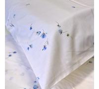 ZUCCHI GINNY C1 Blue Flowers Percale Double Bed Sheets