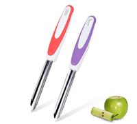Zucchini Cucumber Corer Set of 2 Stainless Steel Eggplant Pepper Corer with Serrated Blade Pear Seed Core Remover Tool Jalapeno Chili Pepper for Home and Kitchen