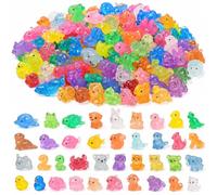 Zuckset 170 Pcs Mini Resin Animal, Glow-in-the-Dark Mixed Mini Animals Set | Random mini resin animals; luminous effect after light exposure; for fairy gardens, aquariums, micro landscapes and DIY