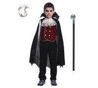 ZUCOS Kids Vampire Halloween Costume Gothic Classic Cosplay Dress Up Set (3-4 Years)