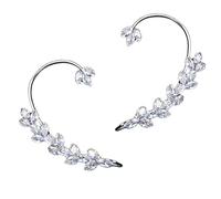 ZuDaling 2PCS Earrings Hook Without Pierced Ear Bone Clip Ear Clip, Zinc, Cubic Zirconia