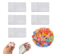 ZUDILYO 5Pc Cute Gummy Bear Nail Art Silicone Mold for DIY Nail Decoration, Mini Gummy Bear Mold Candy Resin Art Craft