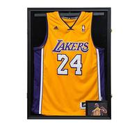 ZUEDA Jersey Display Frame Case Large Lockable Frames Shadow Box with UV Protection Acrylic for Baseball Basketball Football Soccer Hockey Sport Shirt, Bonus A 4"x6" Photo Frame, Black Finish