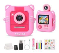 ZUEOKAI Instant Print Camera for Kids with 180° Flip Lens & 3 Print Paper, 32GB Card & Silicone Case - Perfect for Ages 3-10