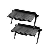 Zueyen 2 Pieces Cable Box Shelf for Wall Mounted TV, Cable Box Shelf, TV Top Shelf, Mount on Desktop Computer Monitor to Hold Cable Boxes, Media Boxes, Game Console Black