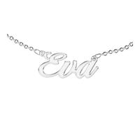 Zuffetti Personalised women's necklace with name - wear your name - stainless steel and hypoallergenic - colour: silver. Designed in Italy. (Eva)