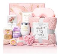 ZUFIO Birthday Gifts for Women - Gifts for Women,Rose Spa Gift Basket with Luxury Flannel Blanket, Relaxing Self Care Package, Get Well Soon & Mother’s Day Gifts for Mom, Sister, Friend, Wife, Grandma