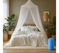 ZUFIO Mosquito Net for Single or Double Bed, Travel Mosquito Net- Spacious, Portable Dome Canopy - Quick & Easy Setup for Hassle(White)