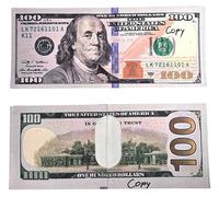 Zugar Land $100 Money Wallet. One Hundred Dollar Bill Printed Bi-Fold, Large (7.5") Funny Big Bucks Novelty, Grey