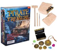 Zugar Land 6" Pirate Treasure Chest Excavation Dig Kit - Be an Explorer! Dig & Discover The History and Myths of Pirate with This Cool kit.