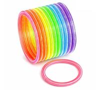 Zugar Land Bright NEON Coil Spring Bracelet 80's 90s Wristbands in assorted Colors (12)