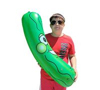 Zugar Land Giant Jumbo 36" Green Inflatable Smiling Pickle Head (3 FEET) Vinyl. Blow Up Face Beach Pool Float Noodle Gag Prank Joke Party Decoration DJ Promo Dance Give Away Cucumber (1 Pack)