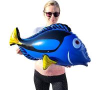 Zugar Land Large Blue Tang Inflatable Fish (1 Piece) 26" x 12" x 14". Great Sea Creature Pool Party Inflate Decoration.