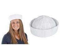 Zugar Land Large White Sailor Hat (1 Hat) (10 Inch) Adult Large Nautical Costume Accessory (1)