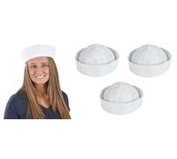 Zugar Land Large White Sailor Hats (12 Hats) (10 Inch) Adult Large Nautical Costume Accessory (12)