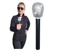 Zugar Land Totally Cool Rock Star 80" Dicso Party Silver Glitter Microphone (9") Hard Plastic (One Microphone) DJ Dance Floor Promo Karaoke