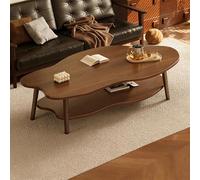 ZUGIATP 2-Tier Coffee Table Cloud Shape Coffee Table With Storage Shelf Solid Easy To Clean Firm And Stable Old Style For Living Room Bedroom Office(120 * 60 * 50cm/47 * 23 * 19in)