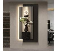 ZUGIATP 3D Vision Crystal Porcelain Wall Art Decor With Led Light, Plug-in Power, Luxury Sculpture Painting Decoration Vertical Hanging, Suitable For Living Rooms(Style B,27 * 55in/70 * 140cm)