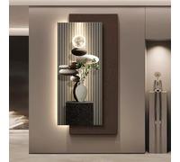 ZUGIATP 3D Vision Crystal Porcelain Wall Art Decor With Led Light, Plug-in Power, Luxury Sculpture Painting Decoration Vertical Hanging, Suitable For Living Rooms(Style D,27 * 55in/70 * 140cm)