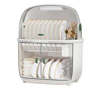 ZUGIATP Kitchen Drain Cupboard With Cover Storage Rack For Dishes And Chopsticks For The Dish Plate Household Storage Shelf Storage Box(Translucent white)